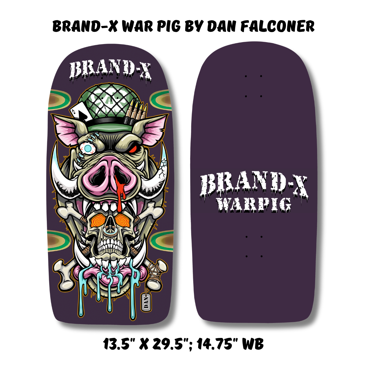 Brand-X WAR PIG Deck 13.5" x 29.5" (PRE-ORDER, FEBRUARY 2027)