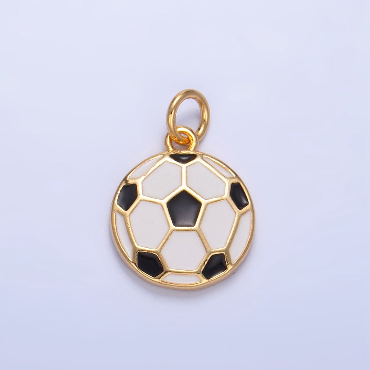 24K Gold Filled Sports Soccer Football Enamel Charm | W049
