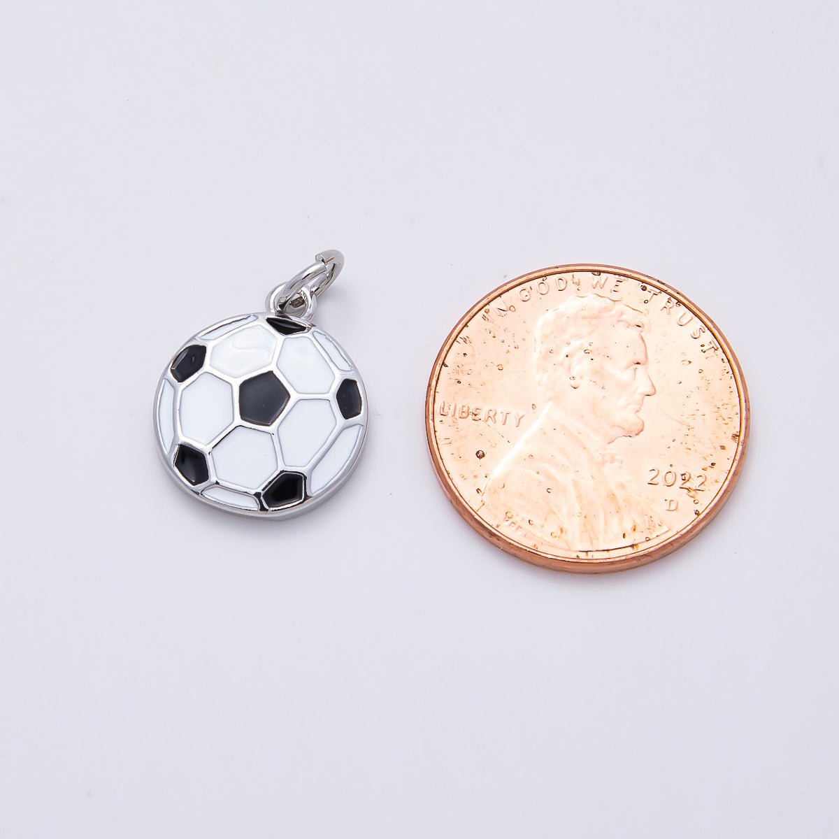 24K Gold Filled Sports Soccer Football Enamel Charm | W049