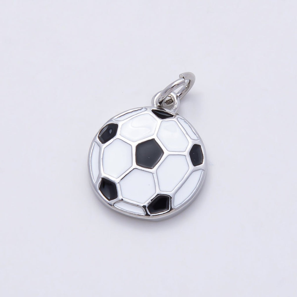 24K Gold Filled Sports Soccer Football Enamel Charm | W049