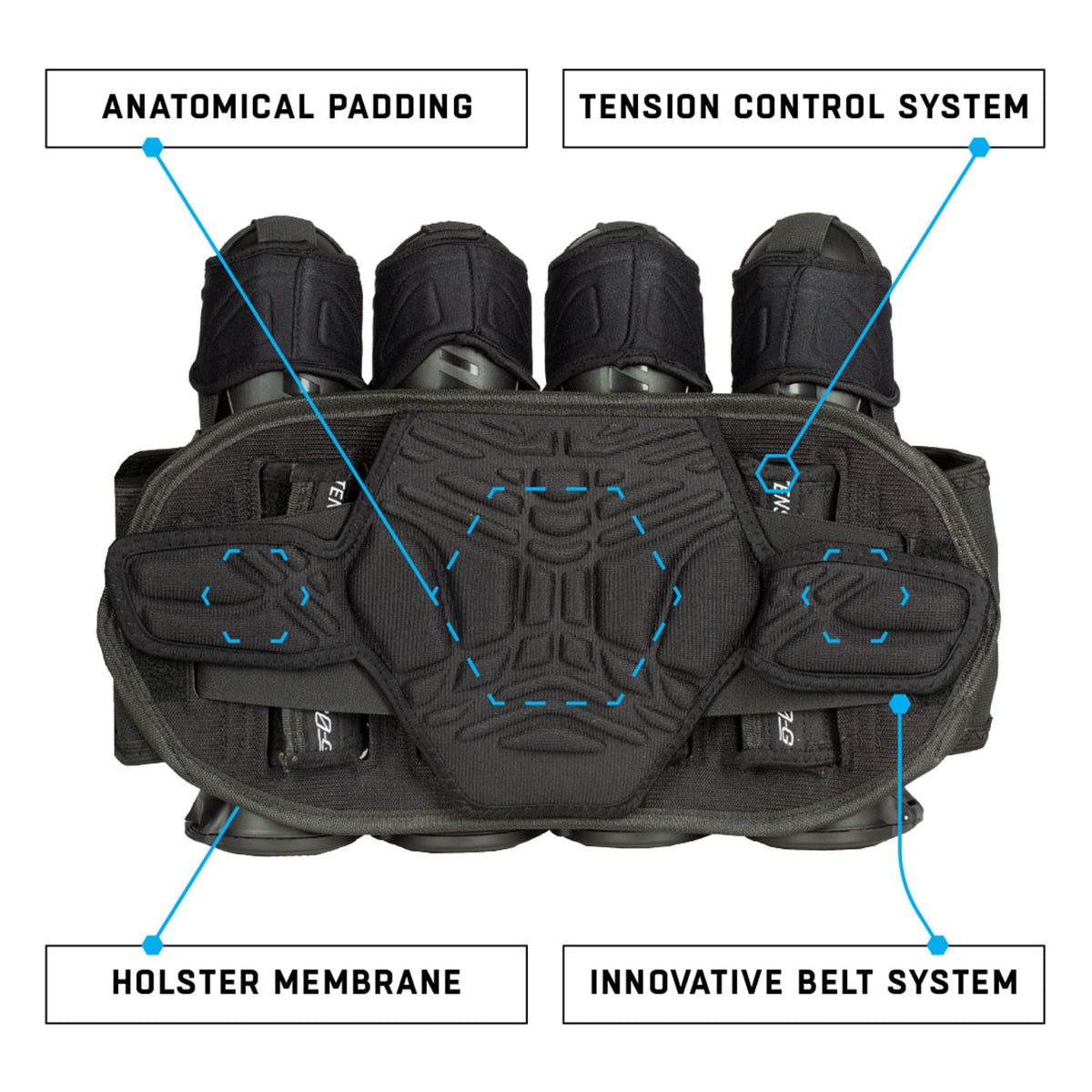 Zero G 2.0 Harness - Black/Blue - 5+4+4